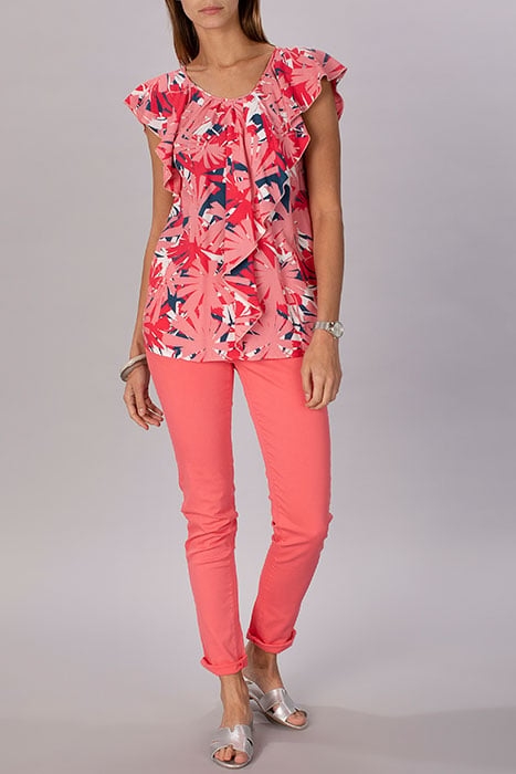 VISCOSE SHIRT WITH VOLANT PINK 3