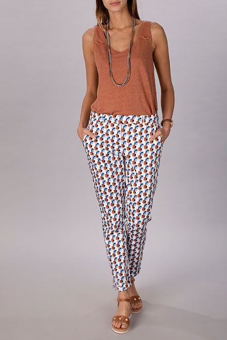 COTTON PANTS WITH PLEATS BLUE 2