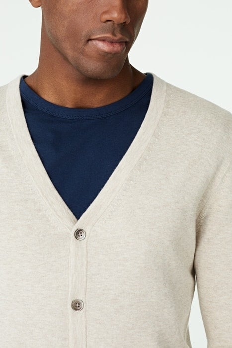 COTTON SILK BUTTON CARDIGAN SEASHELL 6