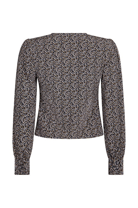 ELIN DITZY FLORAL V-NECK BUTTON BLOUSE WOMEN BLACK/WHITE 3