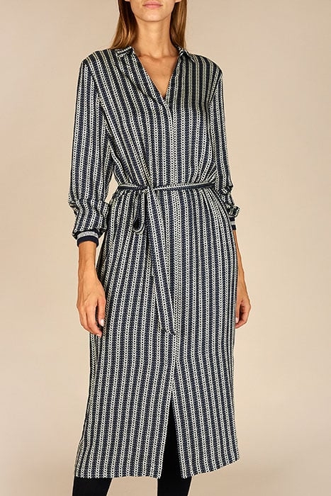 DRESS LS POLOCOLLAR + BELT BLUE 2