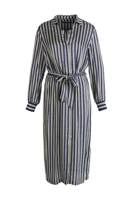 DRESS LS POLOCOLLAR + BELT BLUE 1