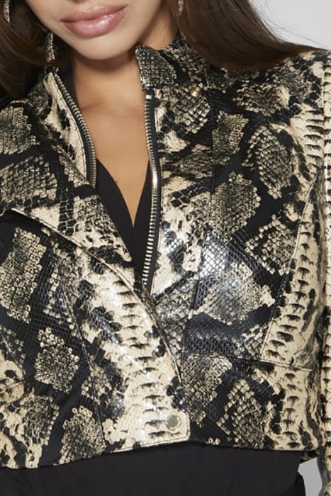 ZOE CROP BIKER REPTILE MULTI 8