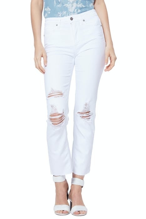 NOELLA STRAIGHT RAW HEM BRILLIANT WHITE DESTRUCTED 1