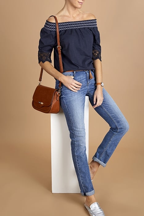 OFF SHOULDER T-SHIRT BLUE 4