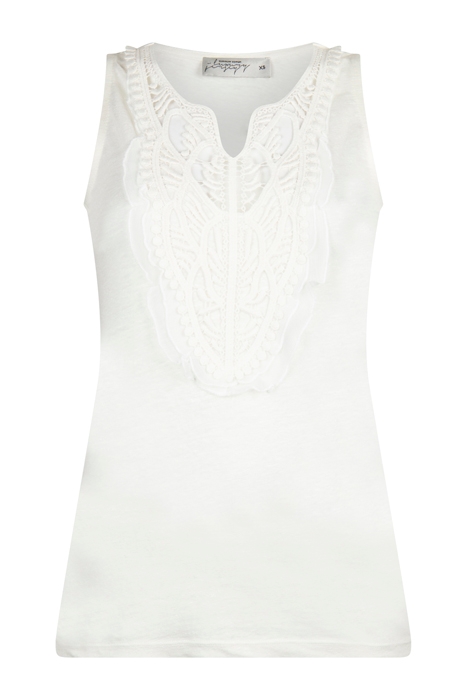 SINGLET LINEN LACE WHITE 1