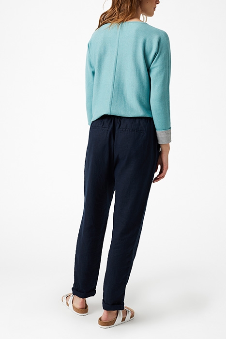 MAISON LINEN TROUSER TRUE NAVY PLAIN 2