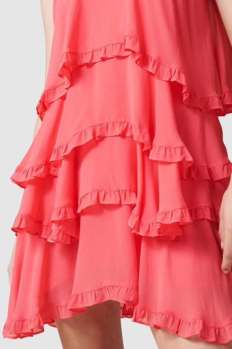 GRETA RUFFLE MINI DRESS CORAL 4