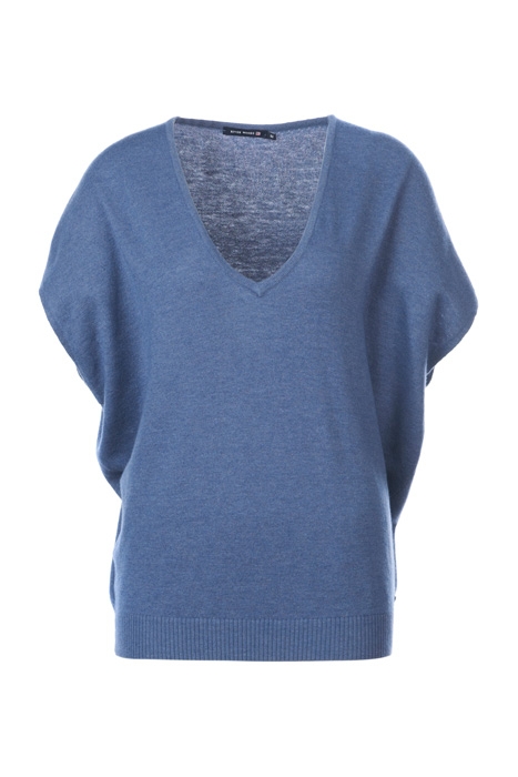 V-NECK PONCHO BLUE 1