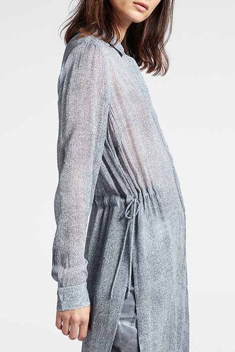 BLOUSE WOVEN LONG SLEEVES BLUE GREY 4