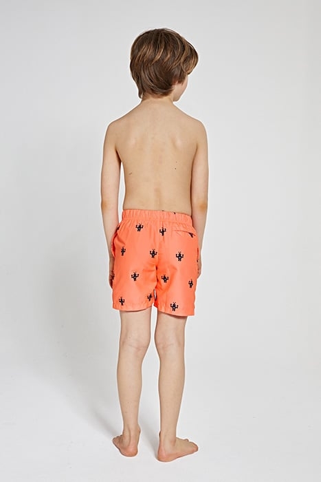 BOYS SWIMSHORT SHIWI ROBOT NEON ORANGE 4