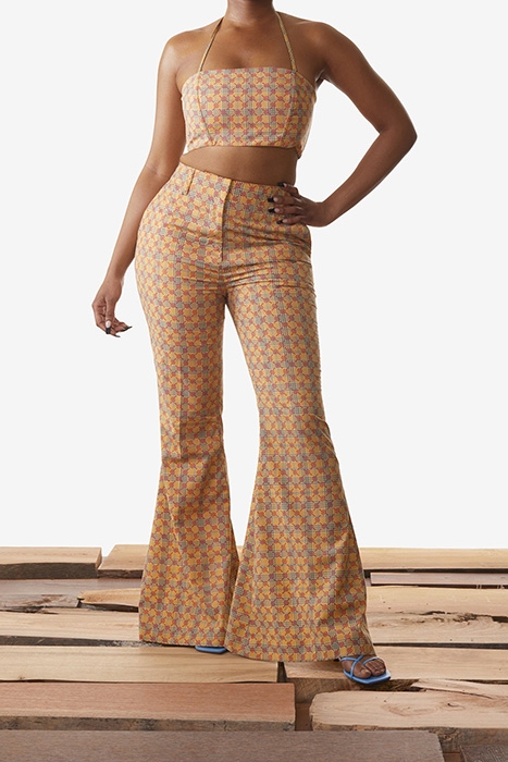 YELLOW CHECK KRISTA TOP 1