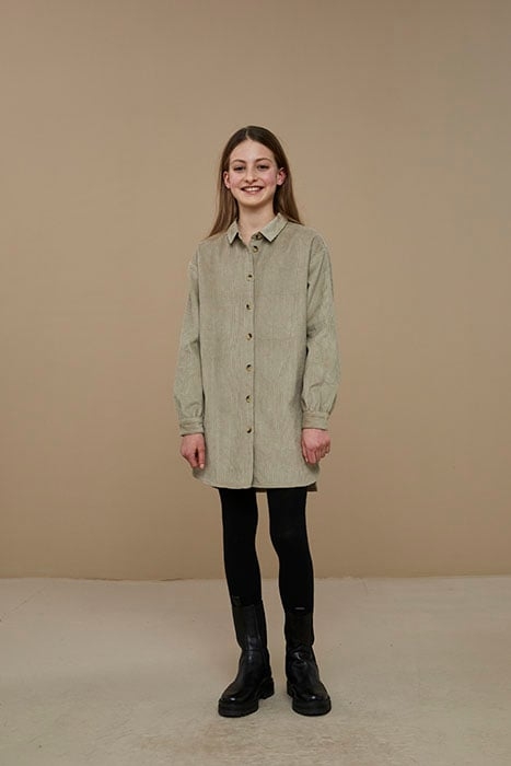 GIRLS RIB CORD DRESS SAND 2