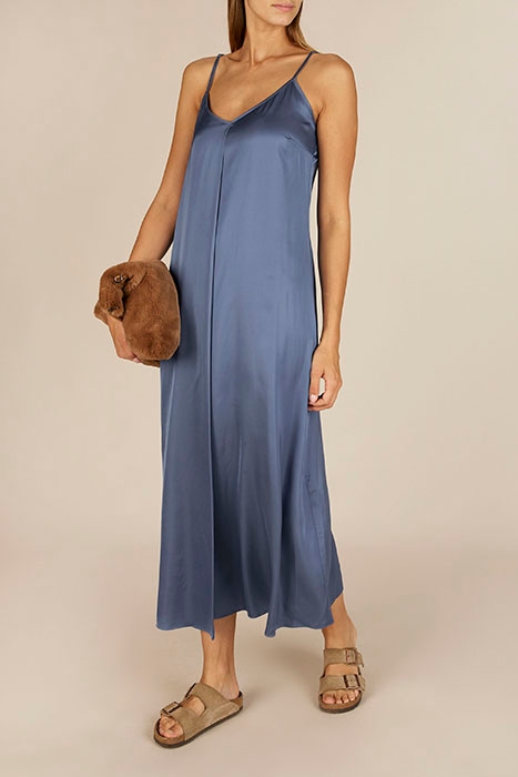 LONG SHINY DRESS BLUE 2