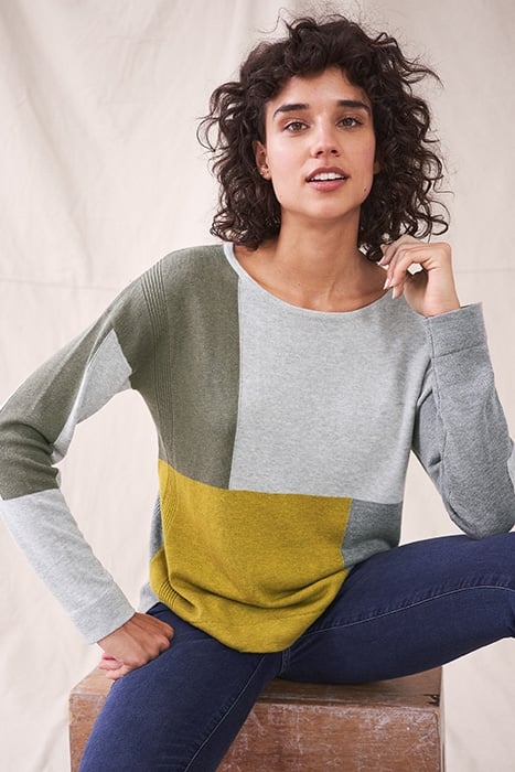 OLIVIA COLOURBLOCK JUMPER GREEN MULTI 3