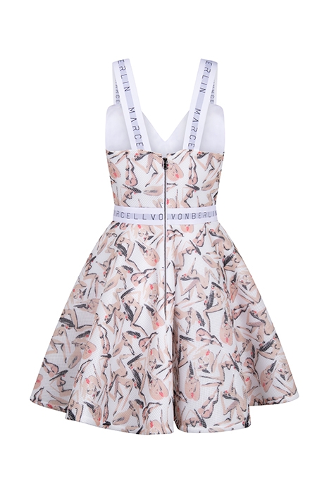 WOMENS MVB ICONIC SKATER DRESS PRINT / WHITE 2