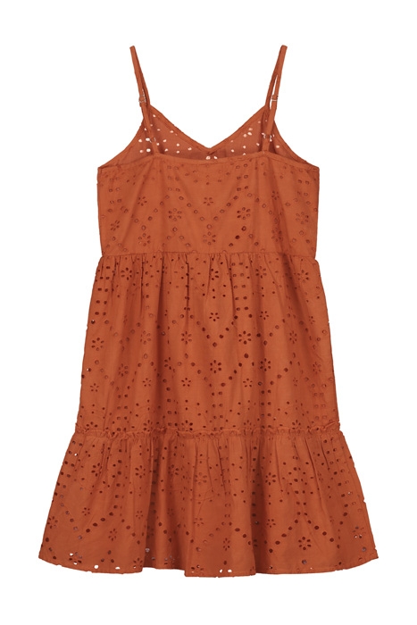 GIRLS JAKARTA DRESS BRODERIE ANGLAISE SPICE ROUTE BROWN 2
