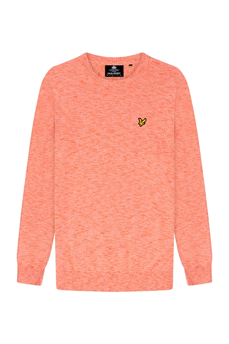 COTTON KNITTED CREW NECK JUMPER BURNT SIENNA 5