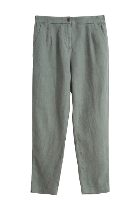 MADDIE LINEN TROUSER KHAKI GRN 1