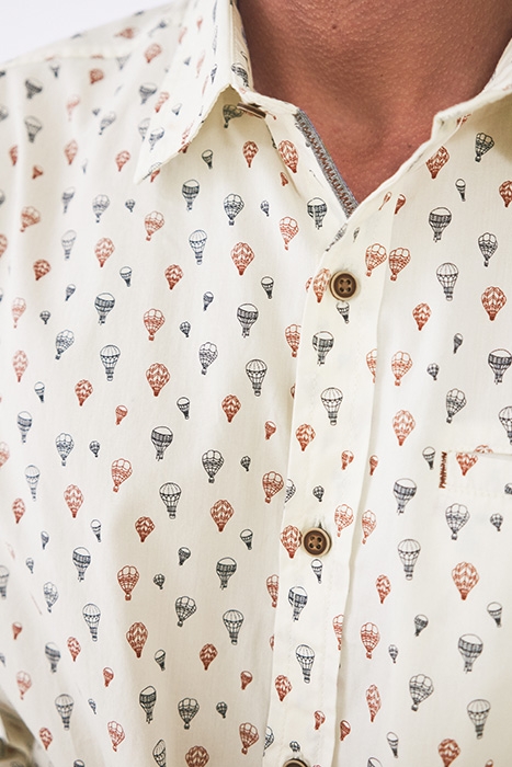 HOT AIR BALLOON PRINT SHIRT WHITE PRINT 4