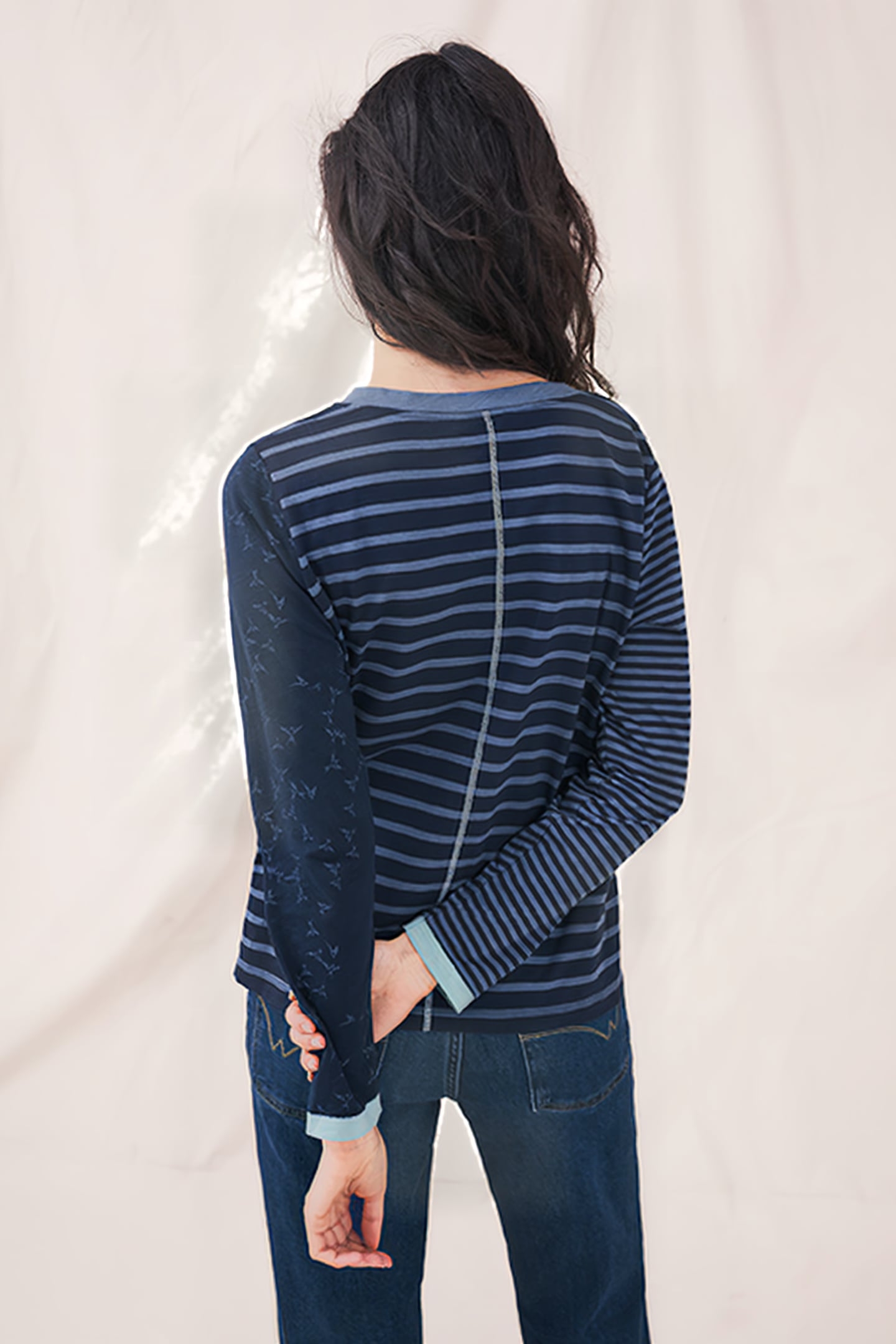 LS NELLY PRINT MIX TEE NAVY MULTI 2