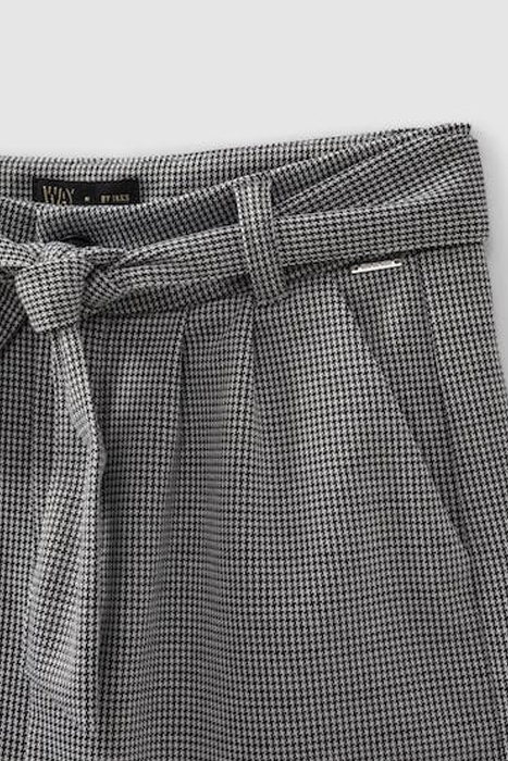 GIRLS' BLACK AND HOUNDSTOOTH MOTIF SHORTS BLACK 3