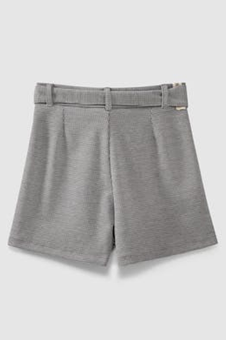 GIRLS' BLACK AND HOUNDSTOOTH MOTIF SHORTS BLACK 2