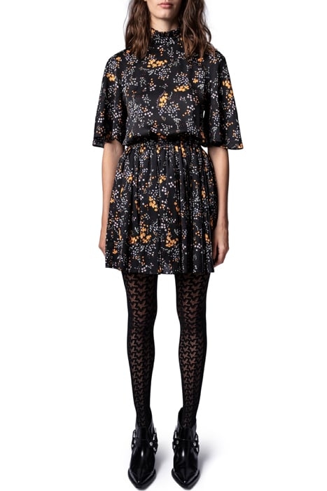 ROZA SPARK FLOWERS ROBE COURTE NOIR 1