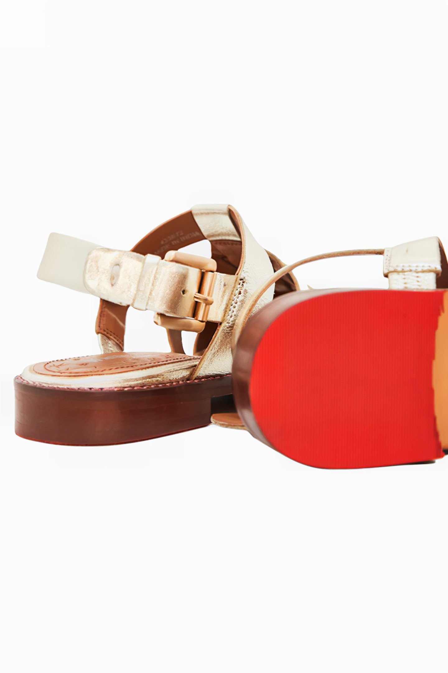 SLINGBACK FISHERMAN SHOES GOLD TONE METALLIC 4