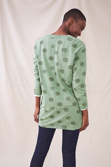 SPOT LOOP BACK TUNIC GREEN MULTI 3