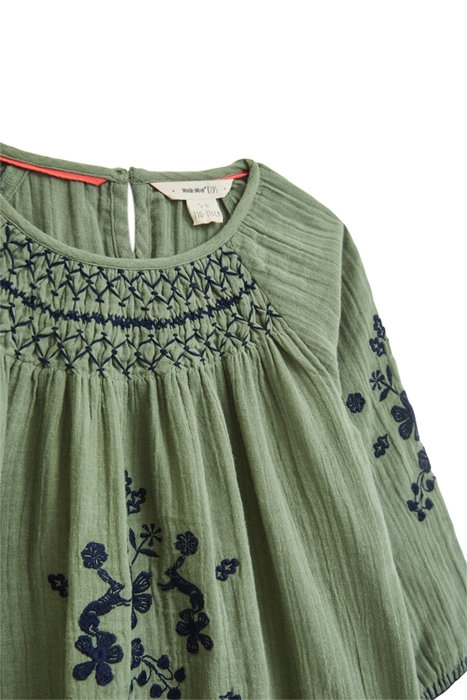 ELLA SMOCKED DRESS GREEN PRINT 3