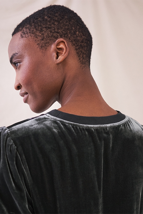 SADIE VELVET MINI DRESS DK GREY 4