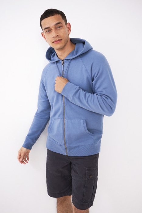UNISEX ZIP SWEAT MID BLUE 2