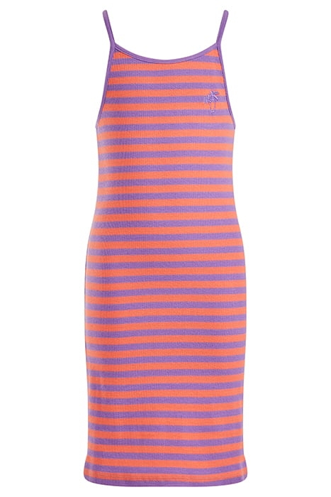 MEISJES GESTREEPTE JURK MET VOLANTS PINK 1