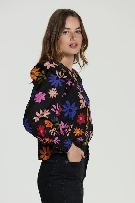 LADIES SAN MARINO BLOUSE RETRO FLOWER 3