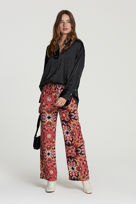 LADIES MONACO TROUSERS BOHO AZTEC OLD RED 4