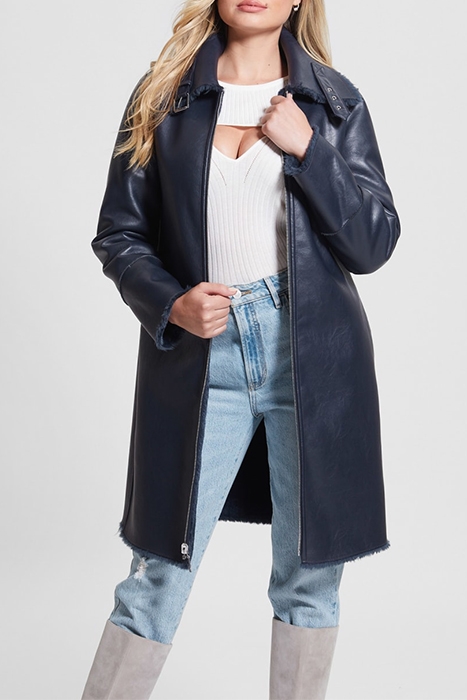 MARCIANO BY GUESS FLORA REVERSIBLE COA SECRET BLUE 4