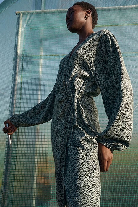 MIA DRESS L/S GREY GREEN ANIMAL 3