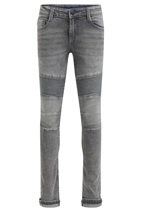 JONGENS SKINNY FIT JEANS MET BIKERDETAILS EN STRETCH GREY 1