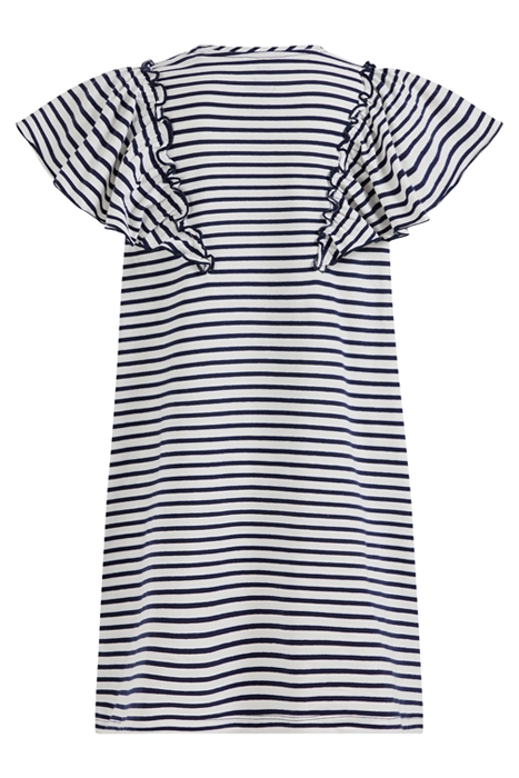 MEISJES GESTREEPTE JURK MET VOLANTS NAVY BLUE 5