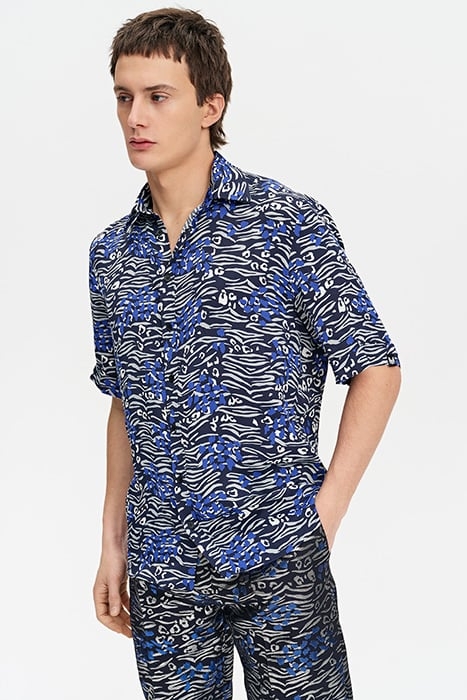 PRINTED SHORT-SLEEVE SHIRT WILD PRINT GRAY 1