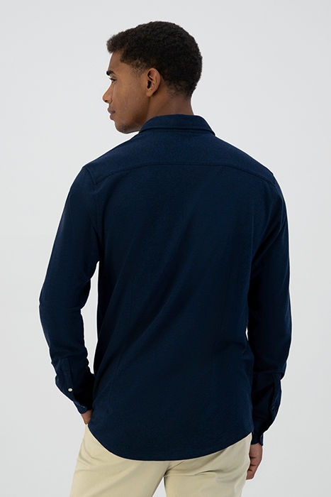 SHIRT CA MELANGE PIQUE DK. NAVY 3