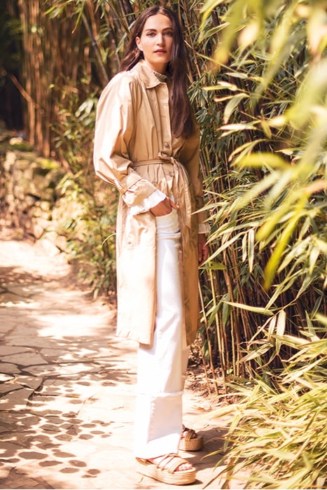 COAT BELTED CASUAL TWILL BROWNS 6