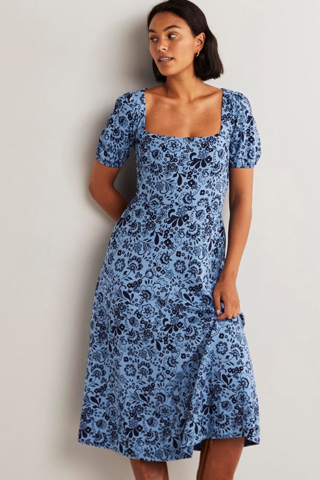 SHORT SLEEVE JERSEY MIDI DRESS BLU 1