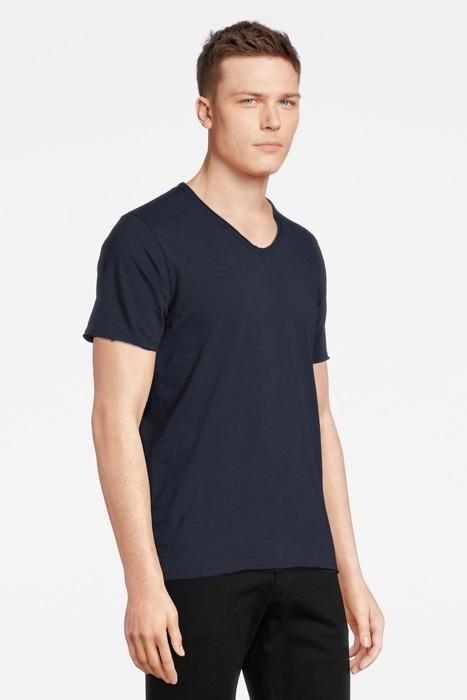 BASIC V-NECK TEE SLUB JERSEY DK. NAVY 4