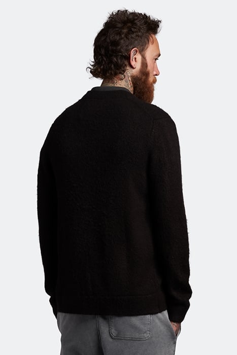BRUSHED CARDIGAN JET BLACK 2