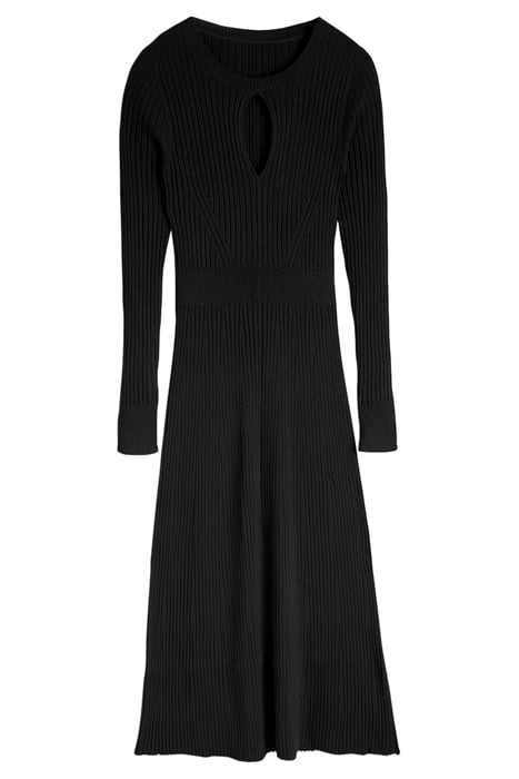 RIBBED CUT OUT DRESS BLK 5