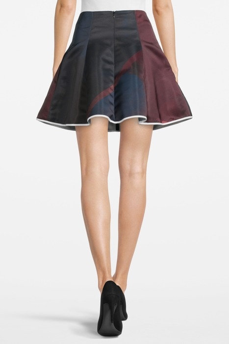 A-LINE MINI SKIRT BORDEAUX/NAVY 2