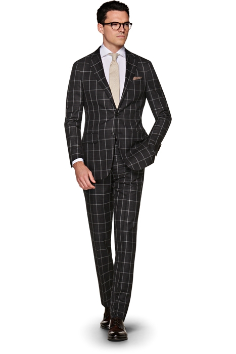 Dark Grey Checked Sienna Suit 1