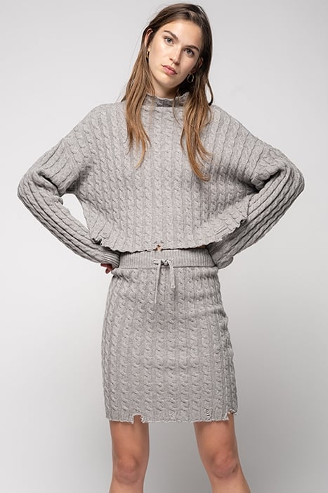 GIAFIN GONNA VISCOSA STRETCH T DRIZZLE GREY 1